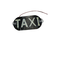 Табличка TAXI на лобове скло світлодіодна на присосках LED шашка для таксі 12в біла (17369)